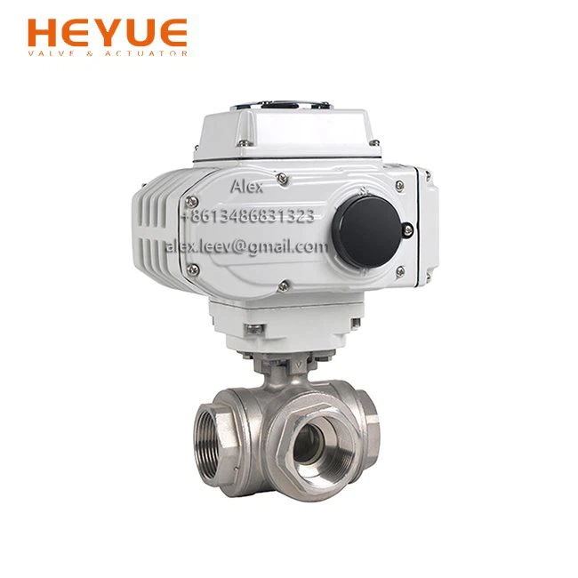 Elektrisk motoriseret 3-vejskugleventil